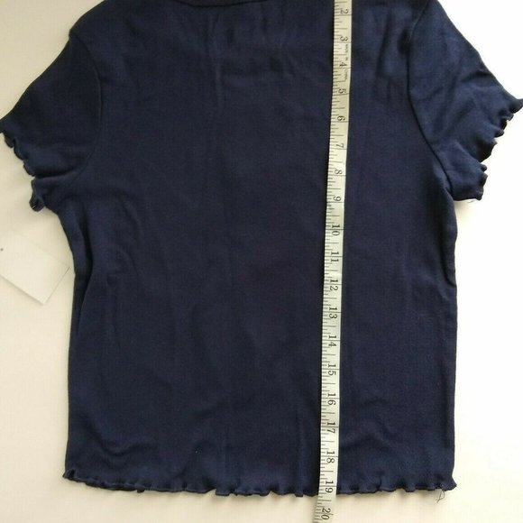 New Mickey Mouse Blue Short Sleeve Crop Top - Picture 5 of 5